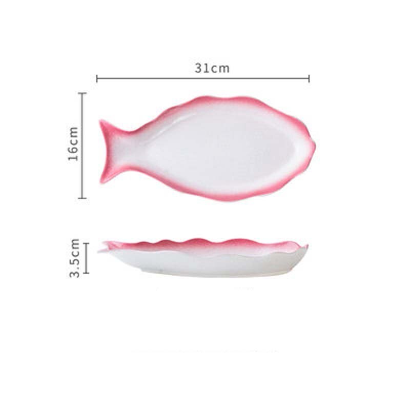 FANCITY Fish Plate Ceramic Steamed Fish Plate Fish Plate Home Japanese Net Red Plate Large Year Fish Plate: A1