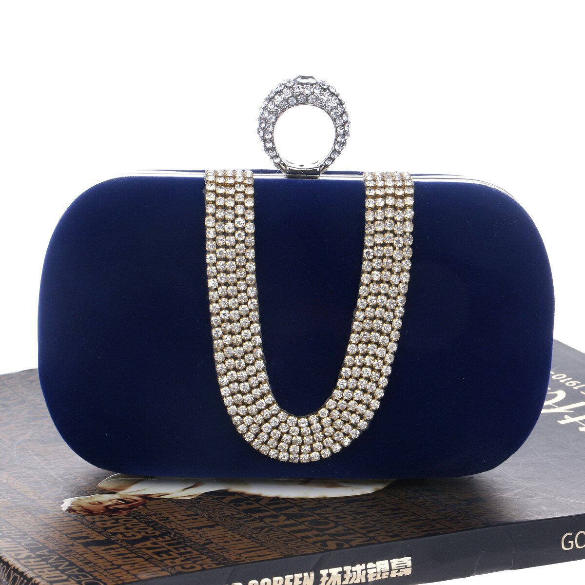 Pochette en strass pour femmes, nouvelle pochette élégante et brillante à la , sac à main avec sangle en chaîne pour fête de mariage, sac de soirée,