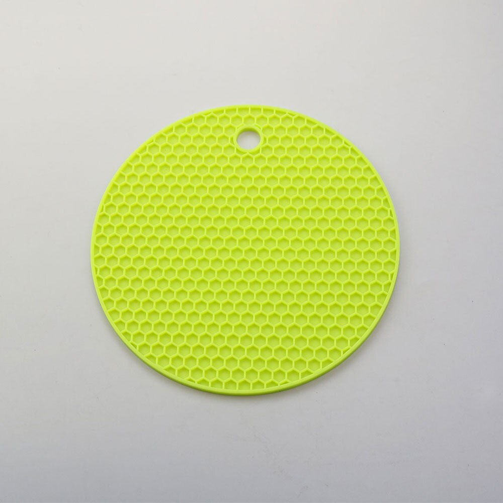Round Heat Resistant Silicone Honeycomb Mat Drink Cup Coasters Non-slip Pot Holder Table Placemat Kitchen Tools Accessories: green