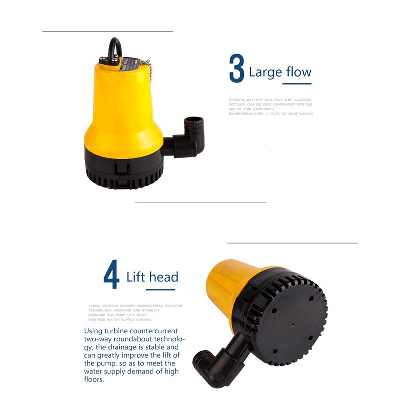 DC 12V Submersible Electric Water Pump 1620GPH Clean Dirty Pond Flood 6000L/H UK bilge pump drainage pump