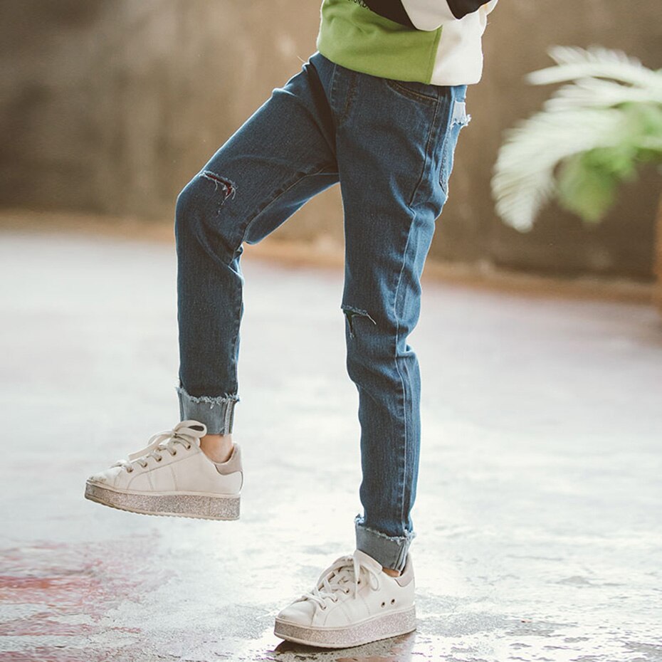 Jean pour fille trou jean pour filles printemps automne enfant déchiré jean Style décontracté vêtements pour enfants 6 8 10 12 14