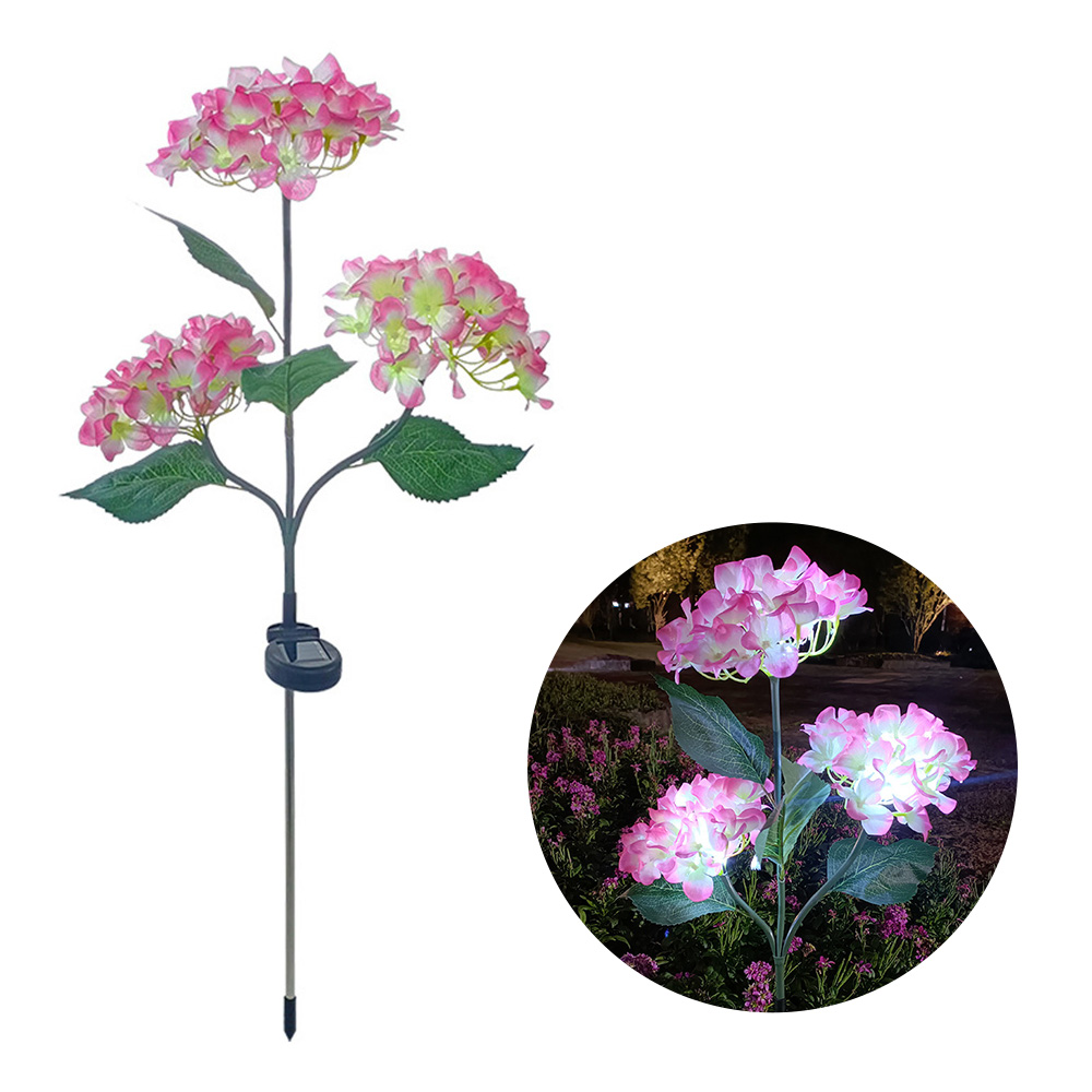 3- päinen hortensia ruusukukka aurinkoenergialla toimiva led-valo ulkopuutarhan nurmikkovalaisimet puutarhakasvimaan patiolle maalaistalon sisustukseen: Oranssi