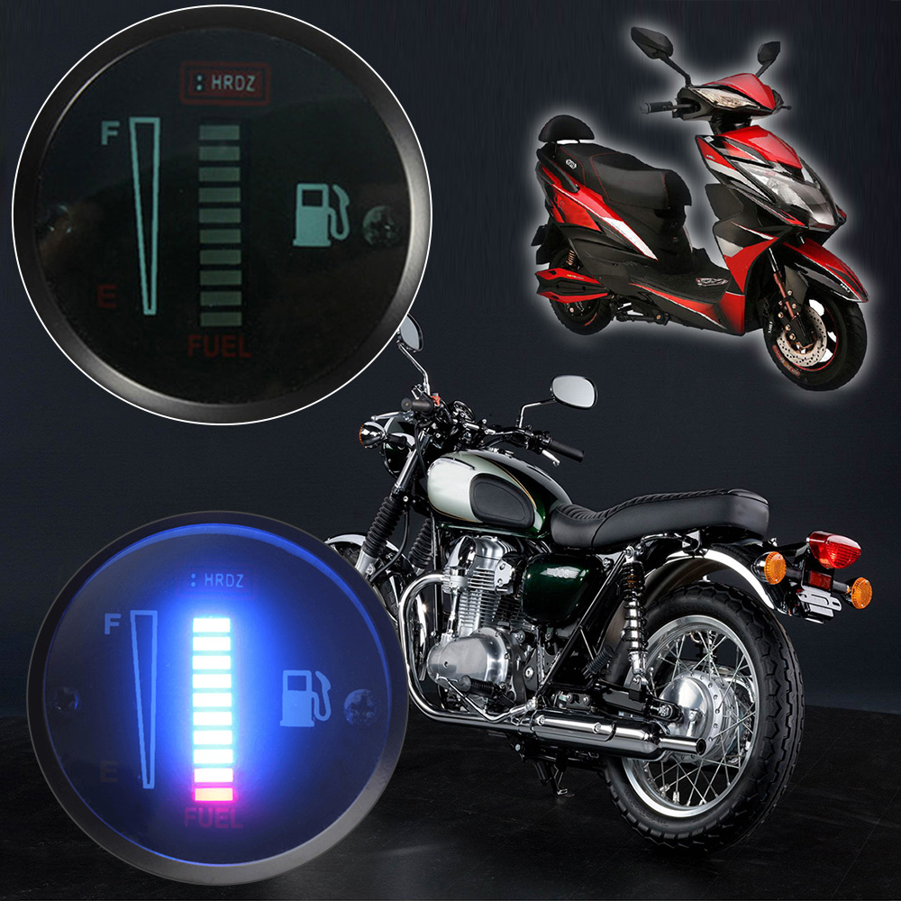 52MM 12V DC Automobile Motorcycle Modified Fuel Meter LED Display Fuel Level Gauge Automobile Motorcycle Universal Boat Truck RV