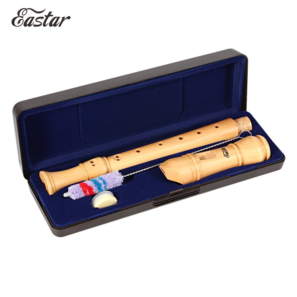 Eastar Maple Wood Soprano Recorder Set C Key Baroque Flute Recorders Instrument With Hard Case Top ERS-31BM