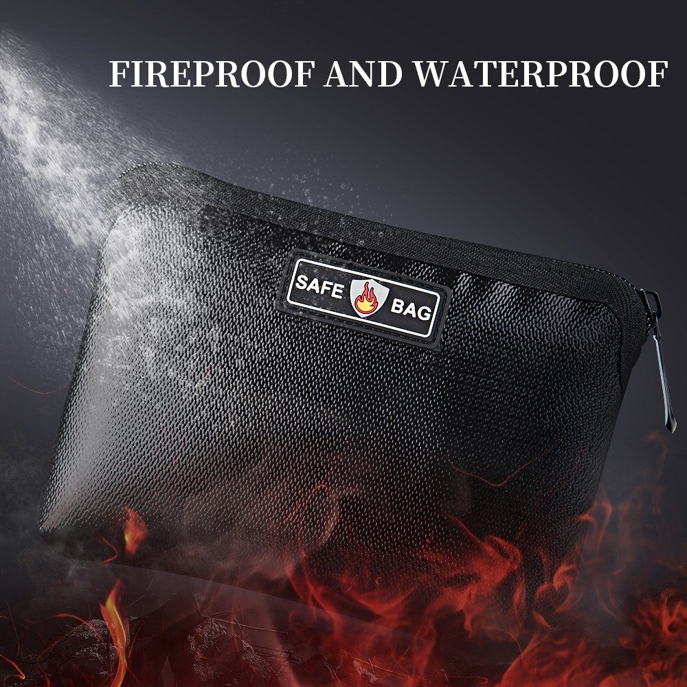 Feuerfeste Wasserdichte Dokument Taschen Flüssigkeit Silikon Material Wärmedämmung Feuer und Wasser Beständig Sicher Tasche Zipper