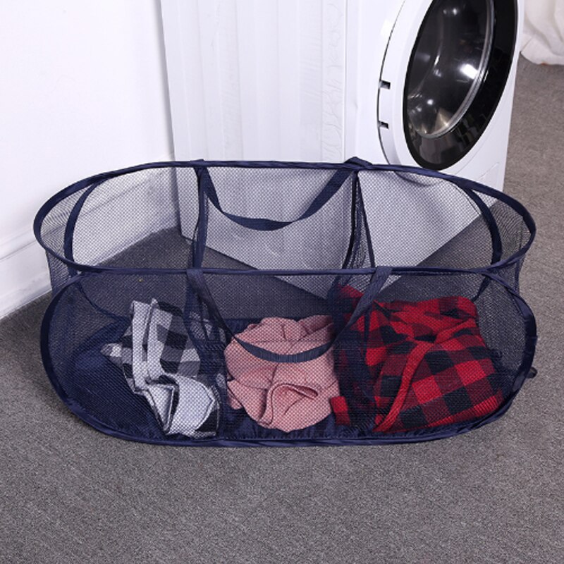 Home Collection Laundry Baske Foldable Three-compartment Laundry Basket Clothes Sorting Storage Basket