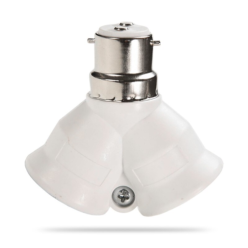 B22 to 2 E27 adapter extension LED bulb socket holder splitter accessories platinum plating