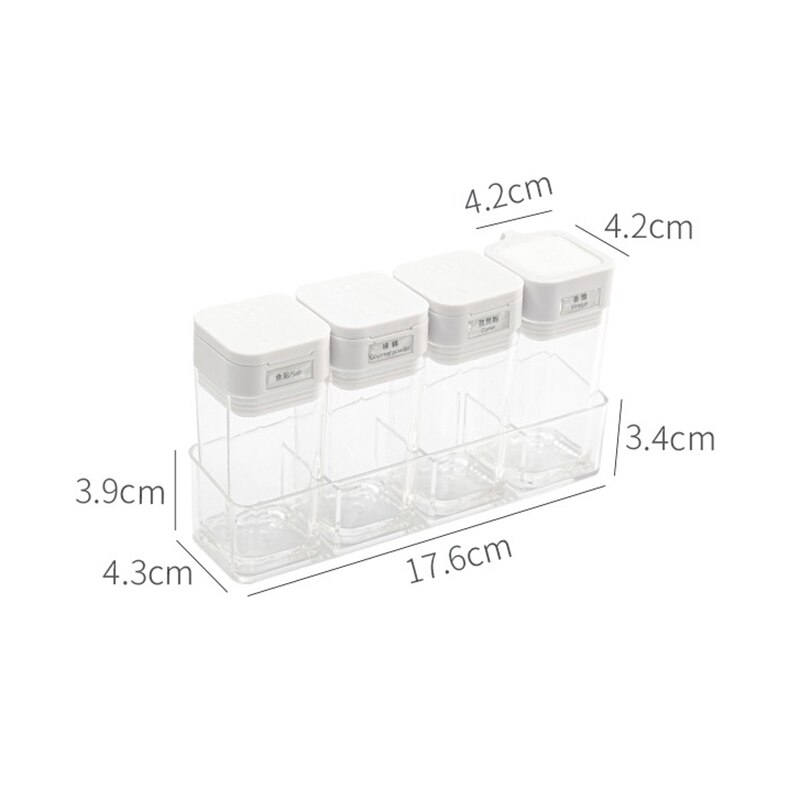 Kitchen Seasoning Bottle Set Dining Table Soy Sauce Vinegar Bottle Household Pepper and Salt Bottle Seasoning Jar Small Tools: 4 piece set