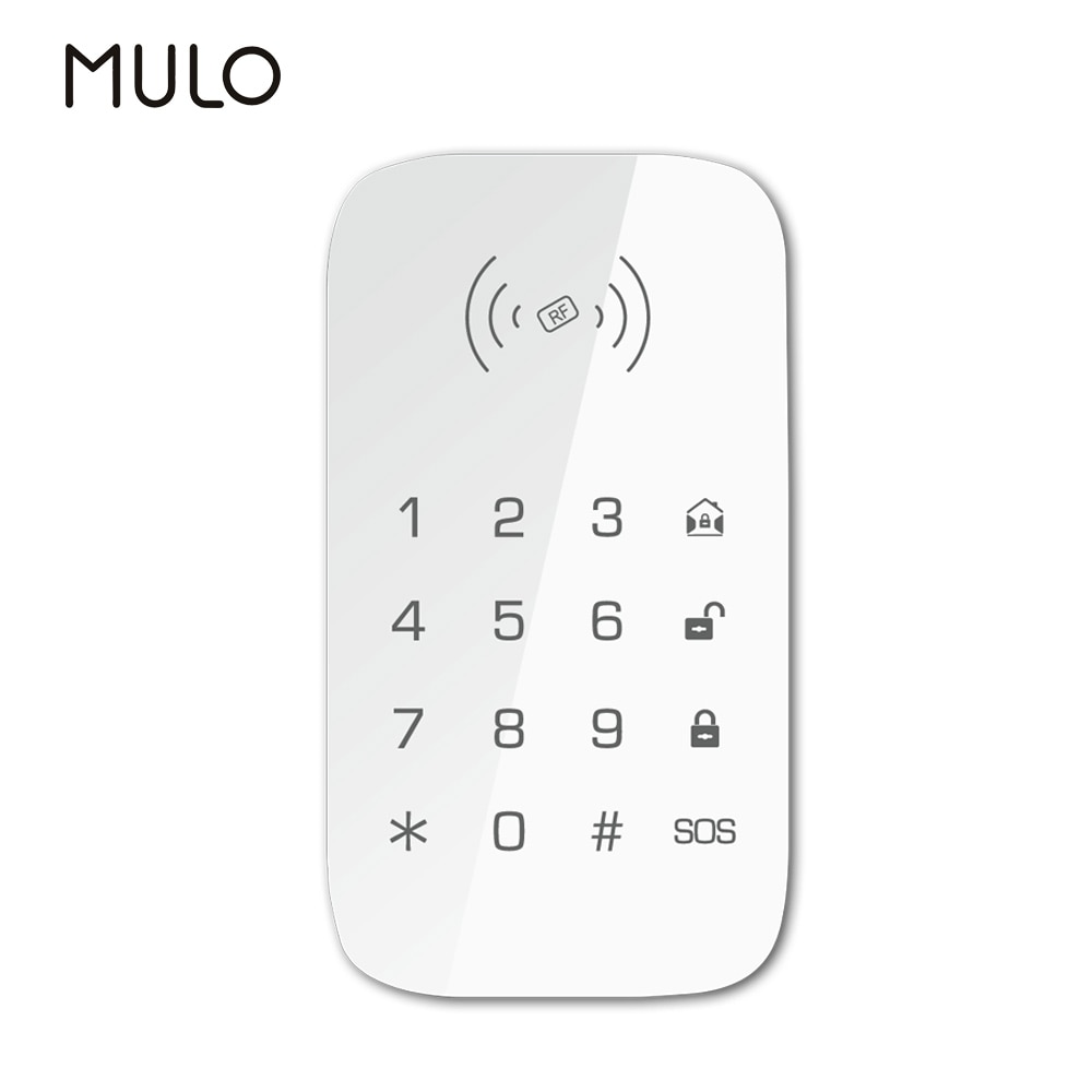 MULO 433MHz Wireless Keypad Suppord RFID Card Compatible Alarm System Home Security PG107 PG105 PG103 Wireless Password Keypad