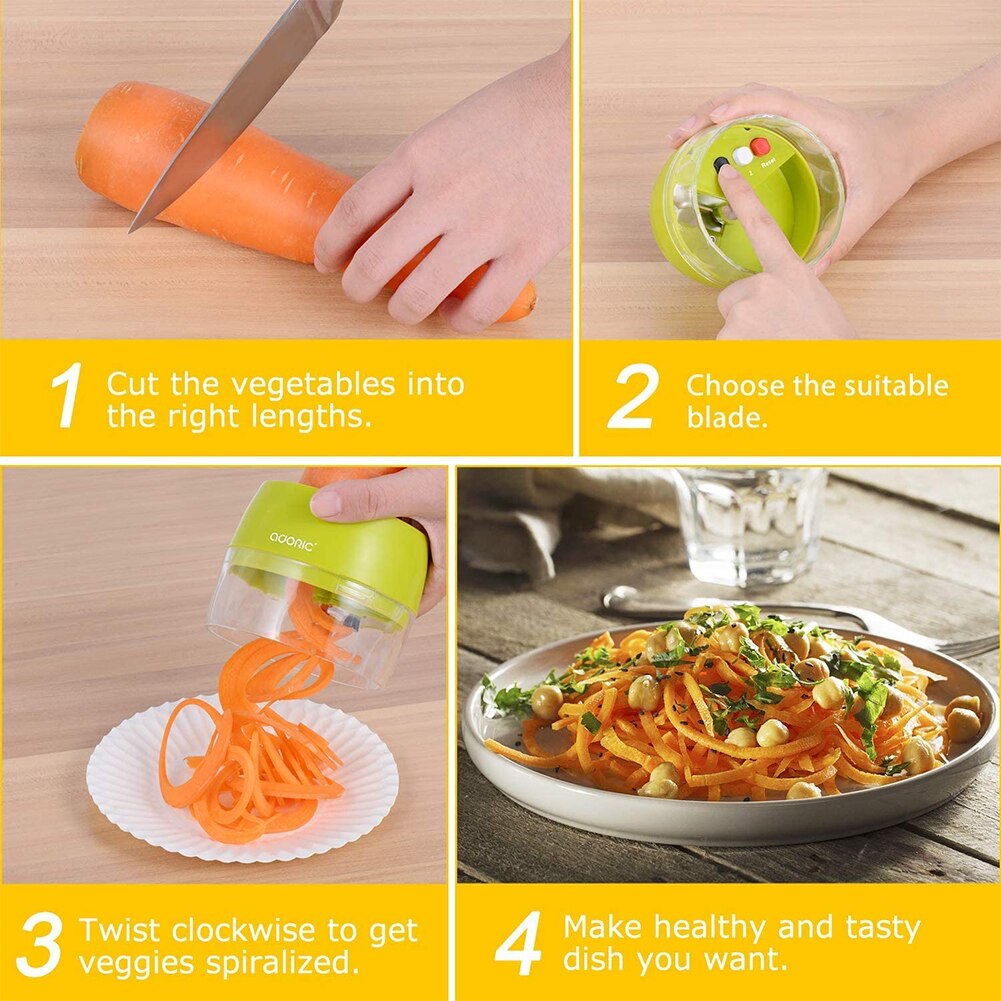 Portable Spiralizer Vegetable Slicer Twister Handheld Spiral Cutter Fruit Grater Peeler Spaghetti Maker Tools Kitchen Gadgets