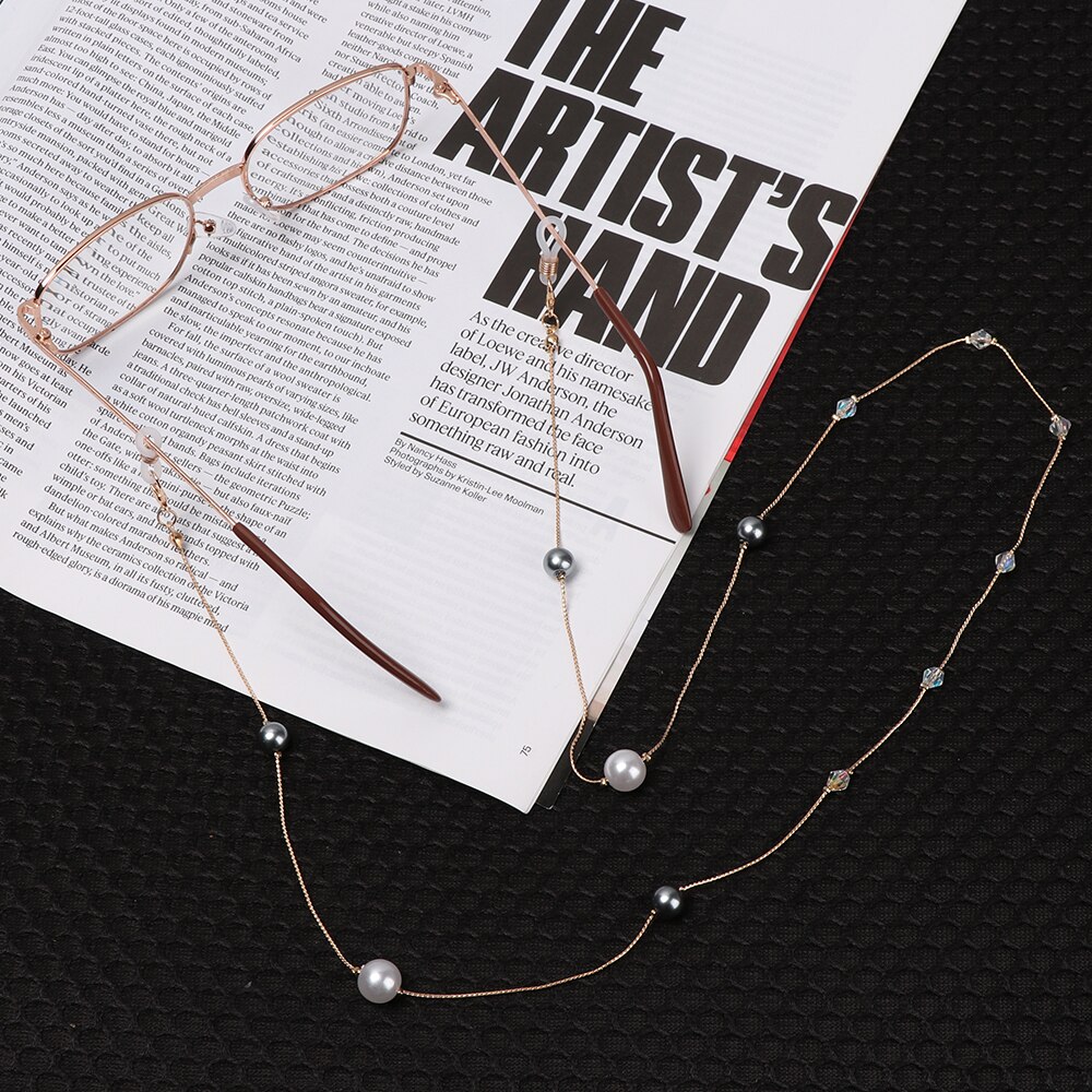 Nueva , cadena de Gafas de Metal con perlas, gafas de sol Vintage, Correa antideslizante, cordón de sujeción para gafas, collar, accesorios para gafas
