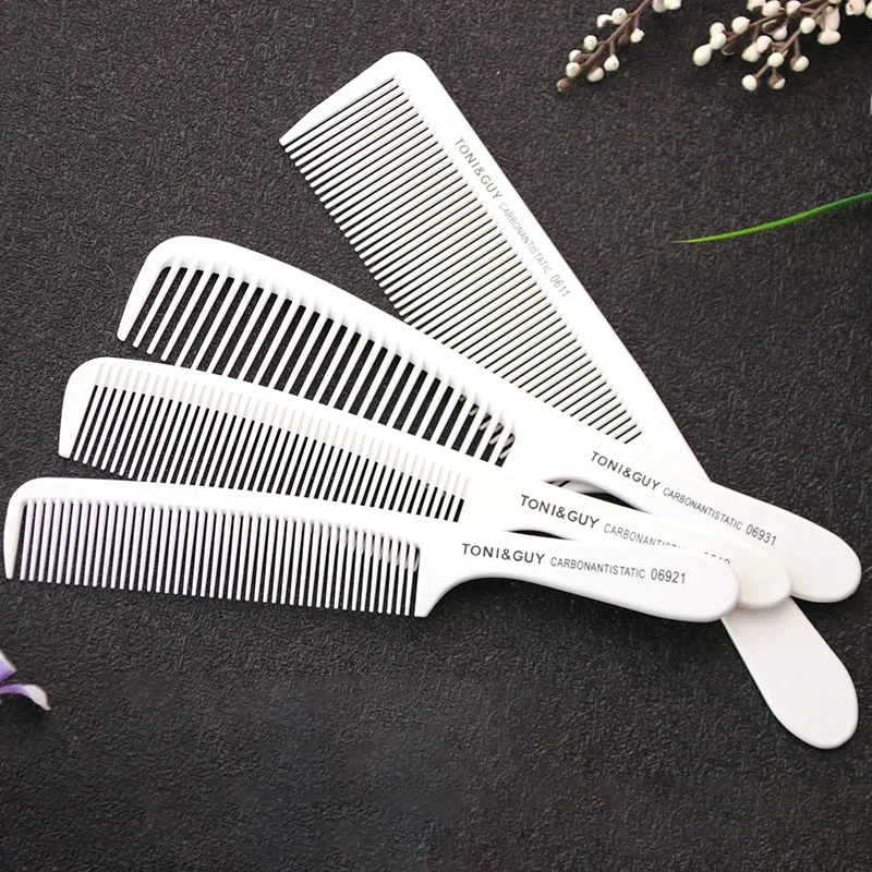 Peine de peluquero de fibra de carbono blanco, peines antiestáticos para el cabello, accesorio de peluquero, cepillo para el cabello, accesorio de peluquería
