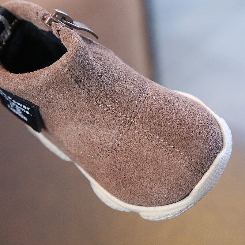 COZULMA – bottines en daim pour enfants, chaussures hautes avec fermeture éclair latérale, taille 15 à 25, collection automne et hiver