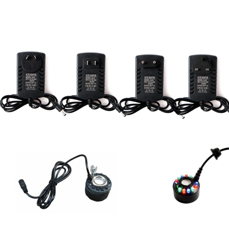 Ac 100-240v til  dc 24v 1a adapter us/eu/au/uk stik til ultrasonisk tåge maker, der sælger&amp.