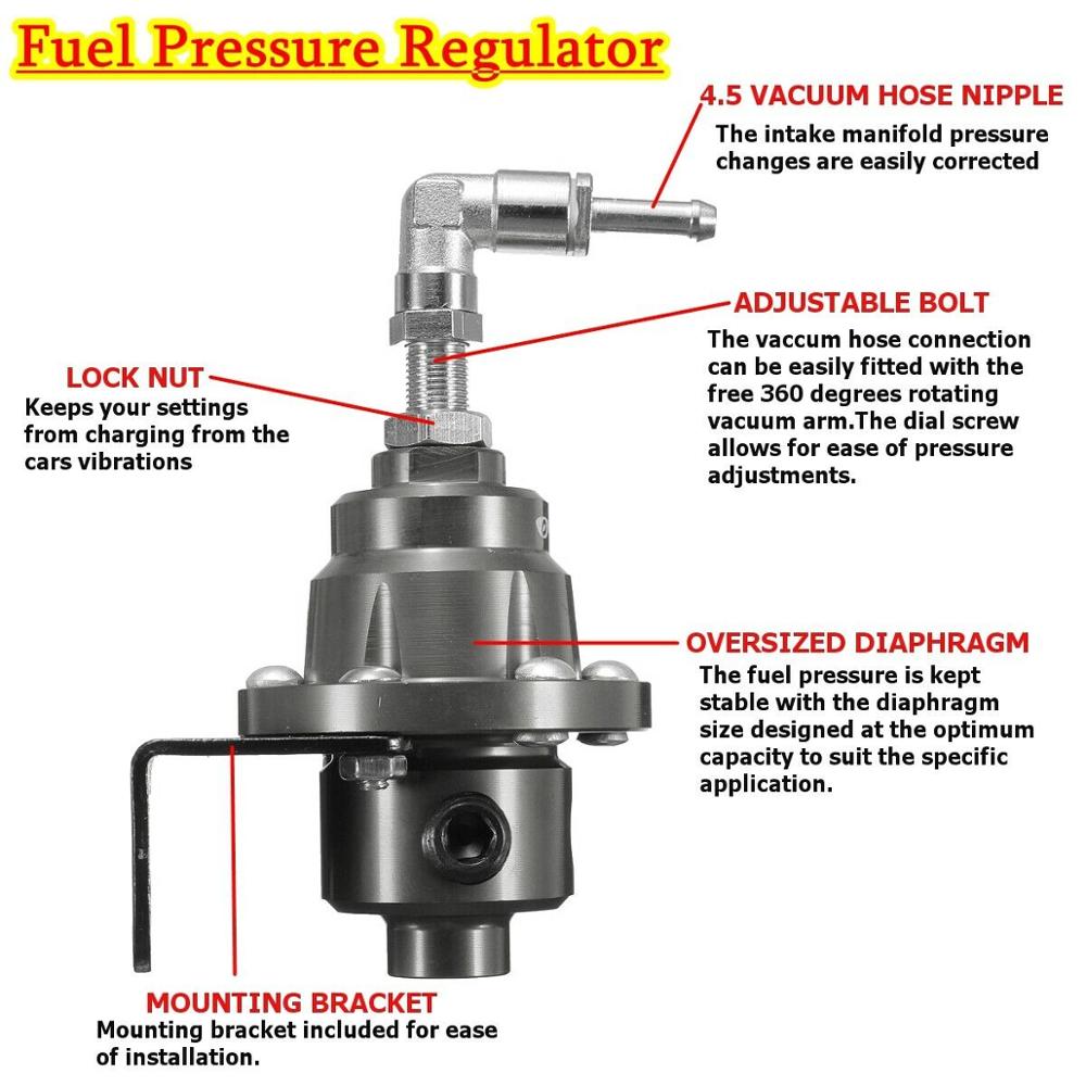 Regulador de presión de combustible Universal de aluminio ajustable, supercargador con medidor de aceite, accesorios para automóviles, 4 colores