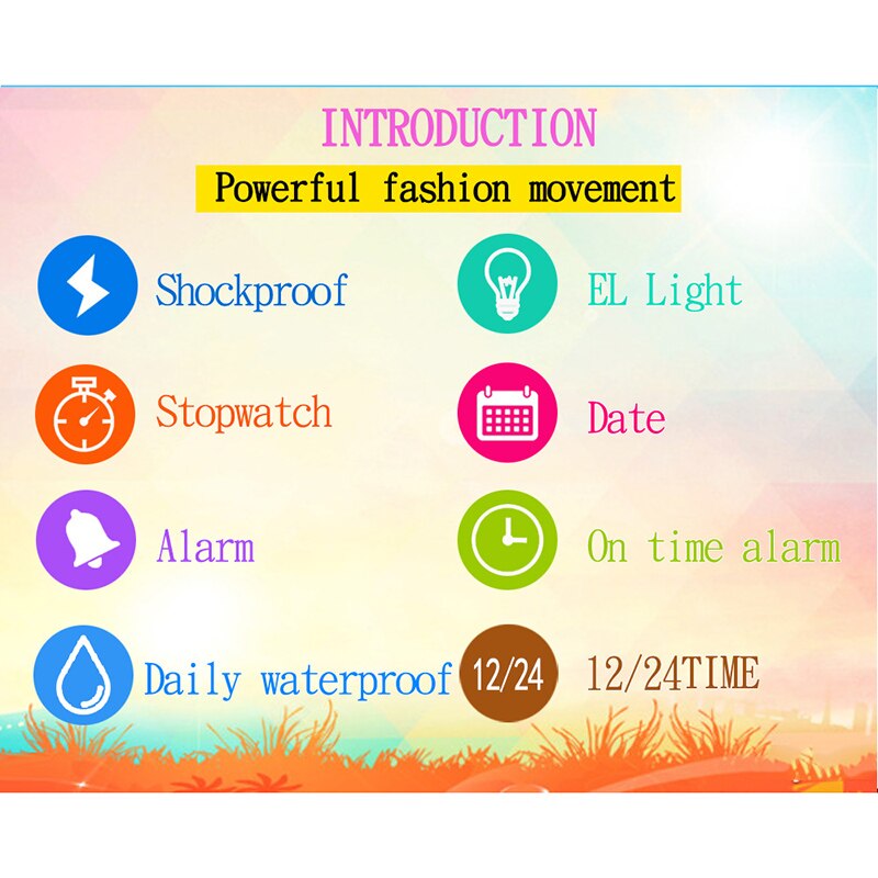 Synoke Kinderen Kinderen Digitale Horloge Meisjes Jongen Horloges Studenten Klok Kleurrijke Siliconen Led Digitale Sport Horloges