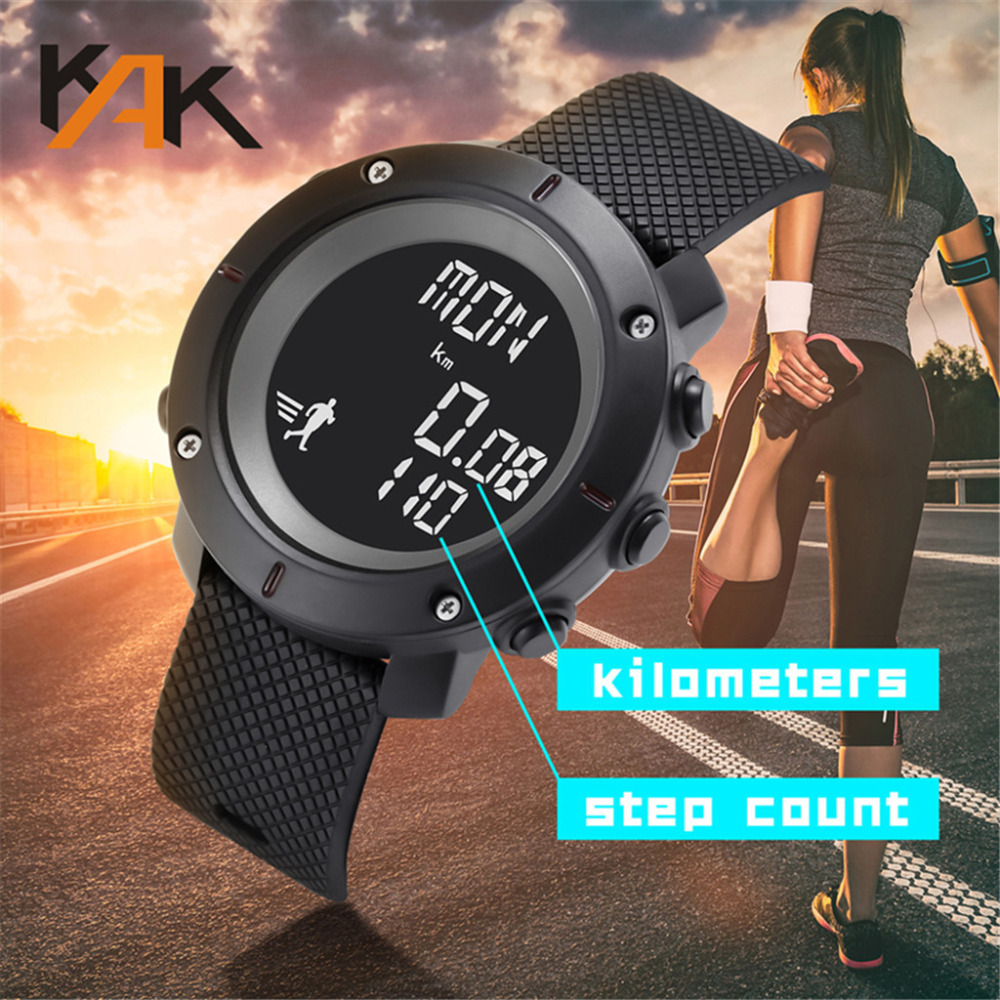 KAK Watch-reloj electrónico de alta gama para hombre, resistente al agua hasta 30M, contador de pasos, deportivo, novedad