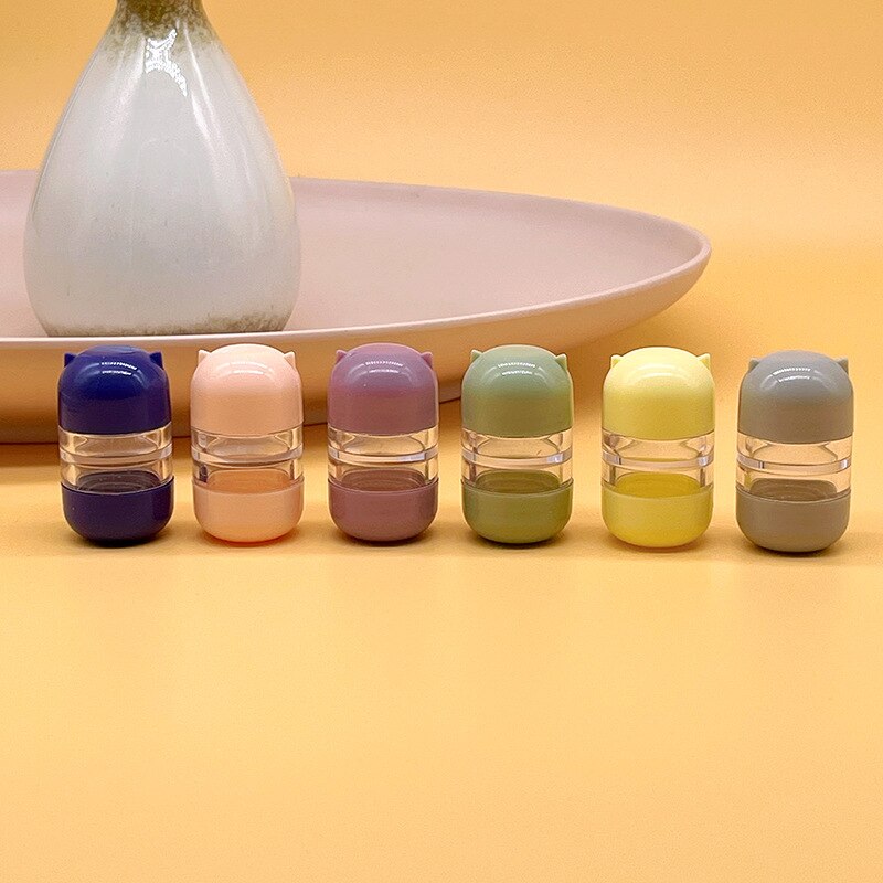 Cartoon Cute Cat Contact Lenses Tweezers Suction Stick Set Eyes Care Travel Kit Contact Lens Box for Women Contact Lenses Case