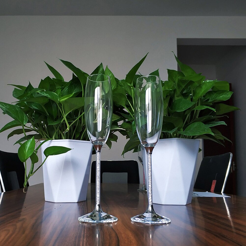 2 stücke Wein Glas Kristall Basis Becher 210ml Glas Champagner Cocktail Glas Kreative mit Kasten