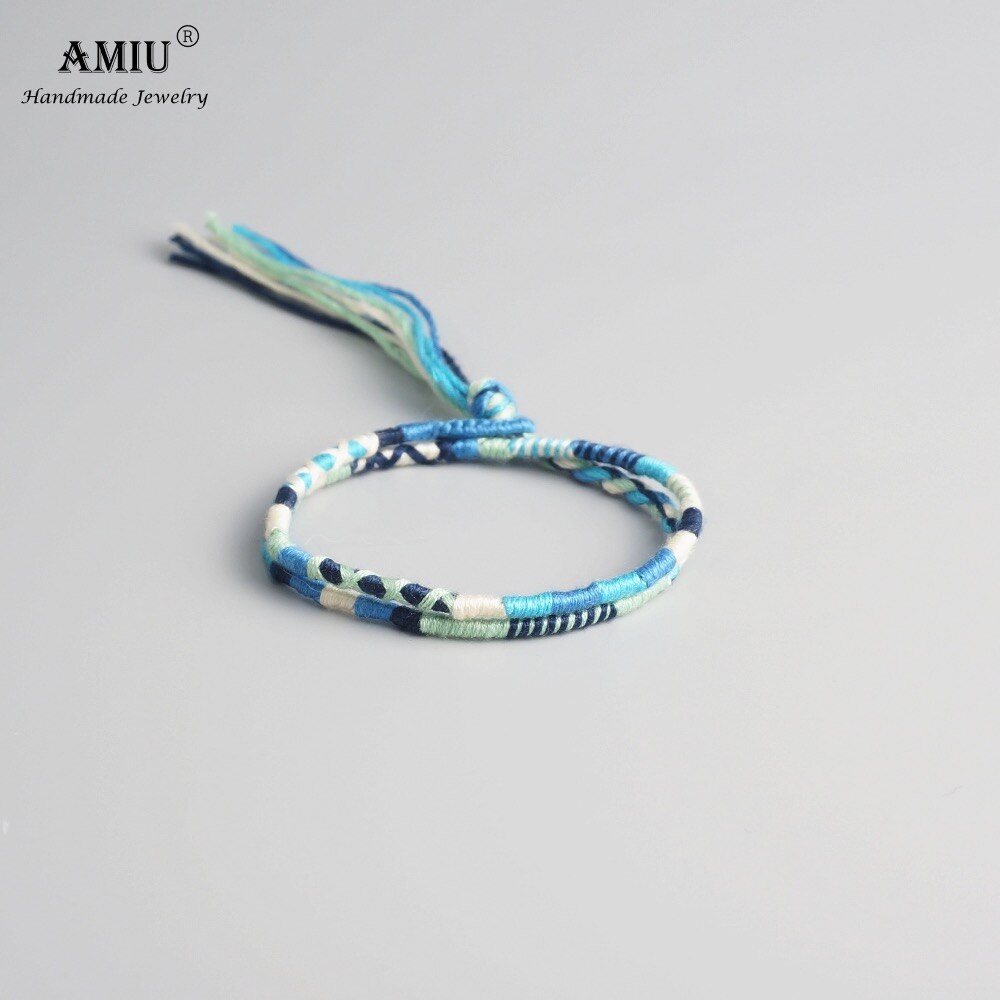 Amiu handgjorda vävda bomullstråd boho choker halsband wrap justerbar vintage choker bohemian halsband