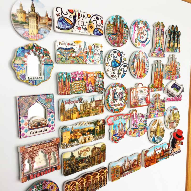 España Madrid Imanes Nevera Creativos Souvenir Turístico Barcelona Toledo Pegatinas Magnéticas Nevera Colección