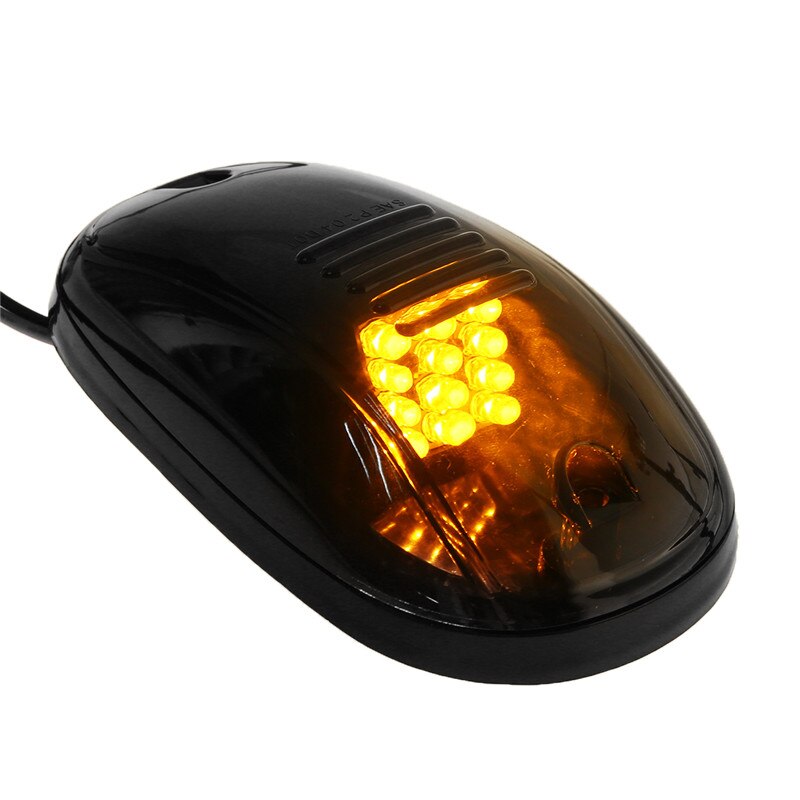 Luz LED ahumada para techo, marcador de luz para cabina, color amarillo ámbar, 5 piezas, 12V, para correr, camión, SUV, 4x4