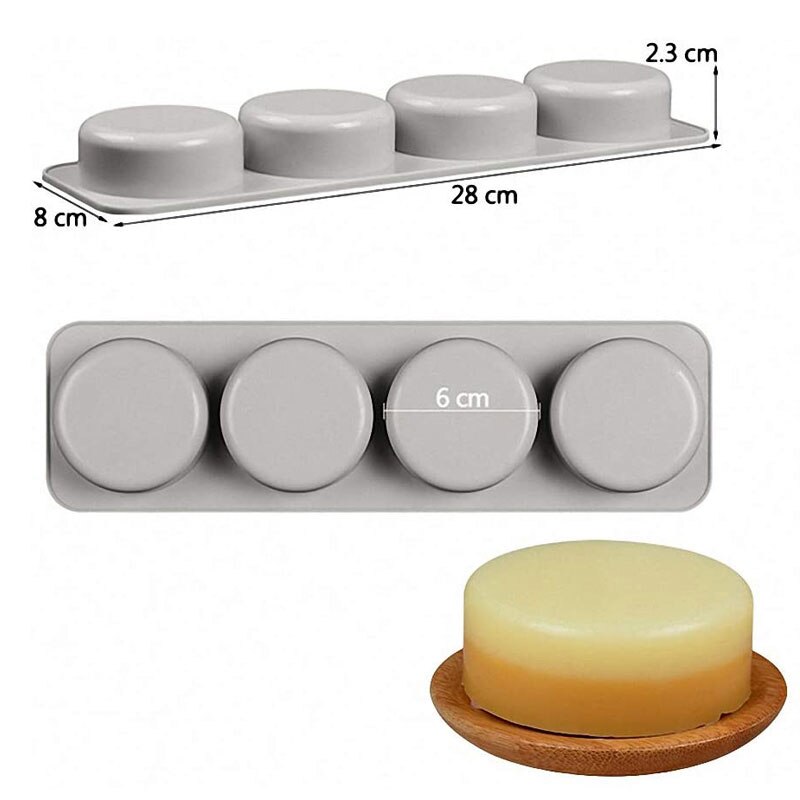 4 hohlraum Seife Formen Silikon bilden für Handgemachte Seife Lotion Bar Rechteck Oval Mehrweg Runde Silikon Seife, Der Formen: 4Hohlraum runden