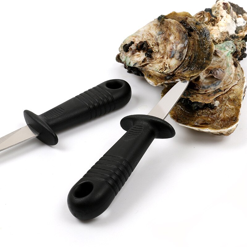 Stainless Steel Shovel Seafood Shell Tool Open Oyster Knife Plastic Handle Shovel Kitchen Gadgets Oyster Knife Seafood