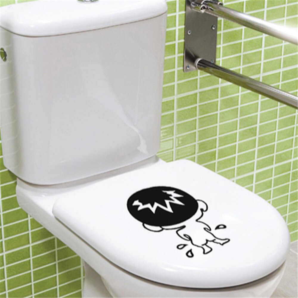 Tegneserie pvc toilet klistermærker badeværelse dekoration klistermærke toilet dekoration tilbehør
