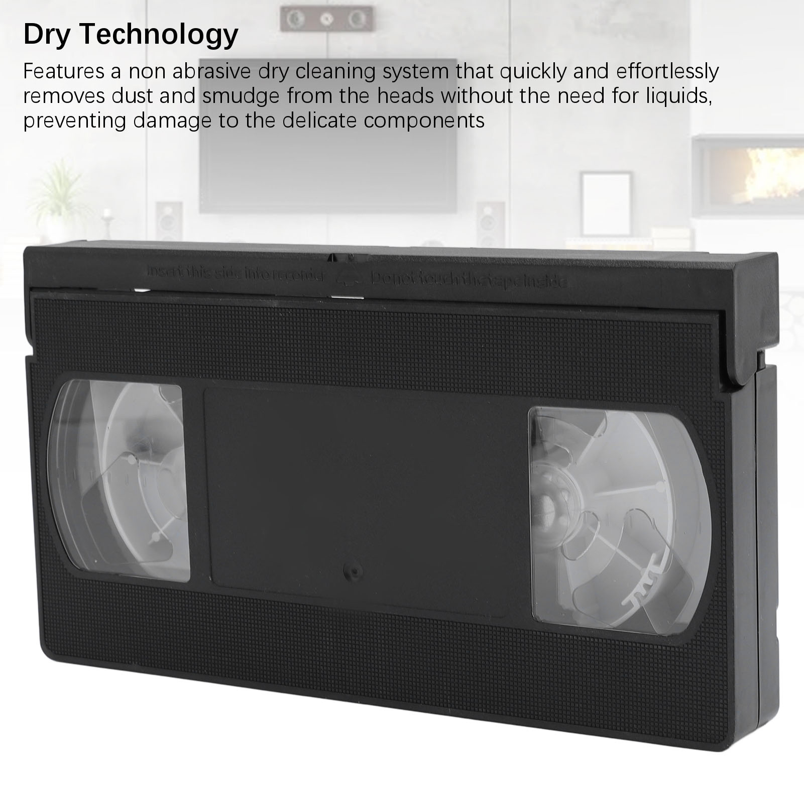 Nettoyeur de tête VCR VHS, outil de nettoyage de tête de lecteur vidéo réutilisable, technologie sèche, aucun fluide requis, nettoyeur de tête VHS