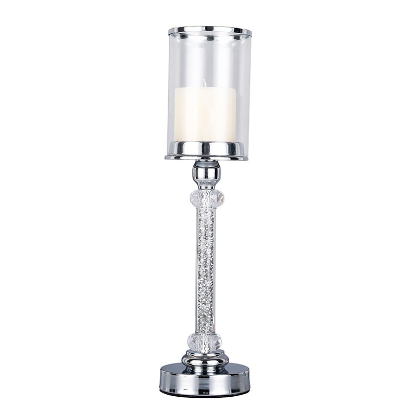 Europese stijl metalen kristallen diamant kandelaar kaarsenhouder salontafel bruiloft kerst halloween met deksel  ch137