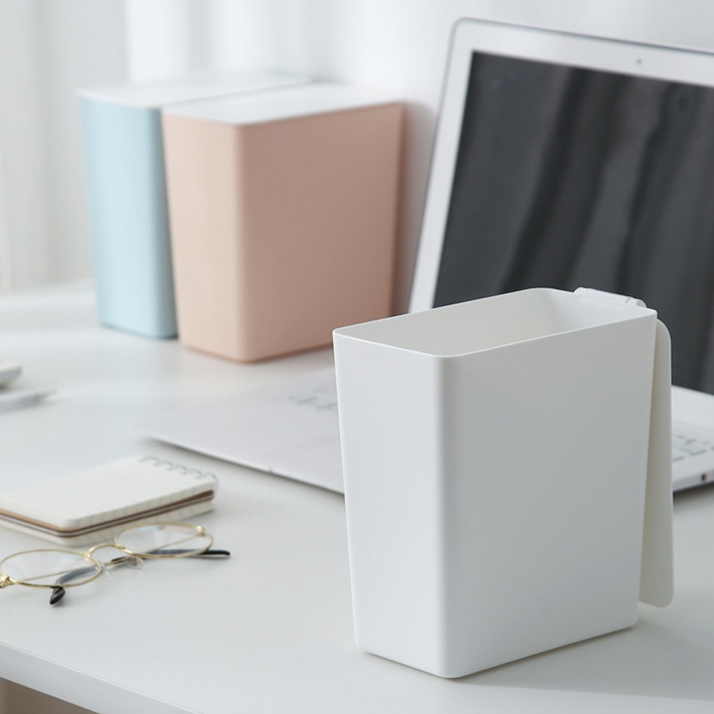 Boîte de rangement de bureau avec couvercle | Mini corbeille à ordures de bureau avec couvercle de Table poubelle en plastique de bureau à domicile boîte de rangement de bureau poubelle boîte de seau pour articles divers