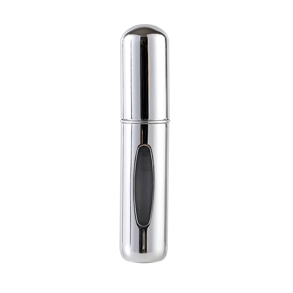 Mini botella de Perfume portátil de viaje de alta gama, Base de recarga, carga recta, muestra pequeña de Perfume, Material de aluminio: Blanco