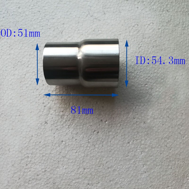 Tubo connettore riduttore adattatore di scarico moto universale da 51mm a 54mm: Default Title