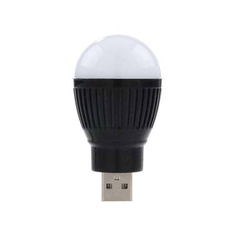 Newest Mini USB LED Light Portable 5V 5W Energy Saving Ball Lamp Bulb For Laptop USB Socket Light Outdoor Night Light H-best: Black