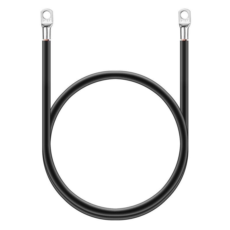 2Pcs 50Cm 5awg 100a Koperdraad Negatieve Batterij Grond Kabel Terminal Kit 16 Vierkante Batterij Connection Cable Cord lijn Met Lug