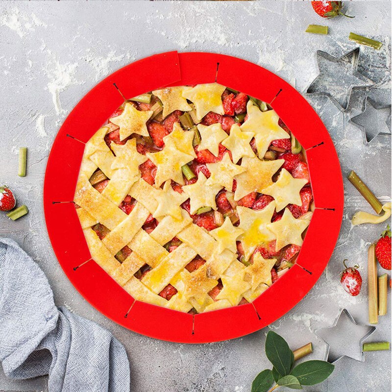 Pie Crust Shields Adjustable Pie Maker Silicone Pie Tools 1Pcs Baking Accessory Pie Tools Baking Accessory For Kitchen Cozinha