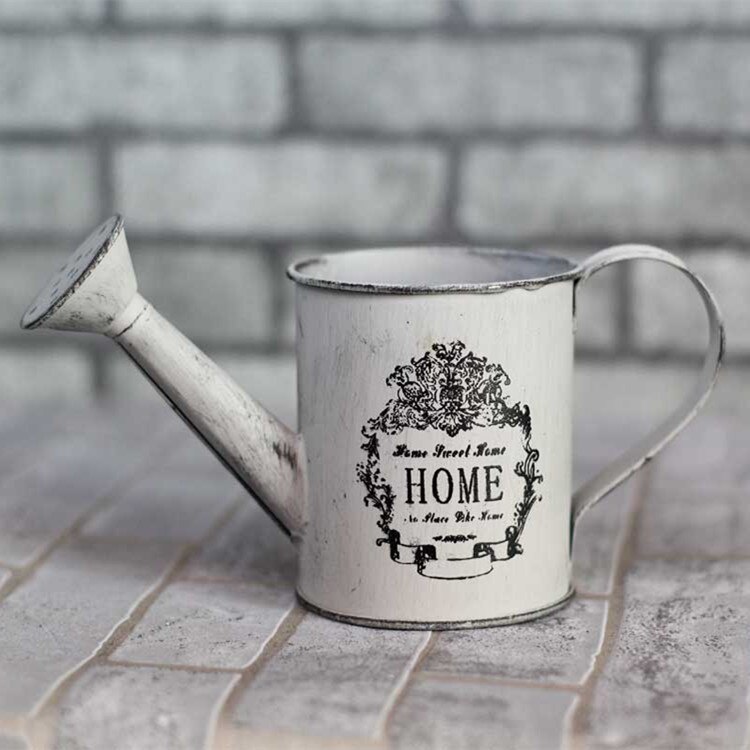 French Idyllic Iron Flowerpot Decoration Living Room Bedroom Flower Arrangement Bucket Cafe Flower Shop Flower Appliances: HOME pot