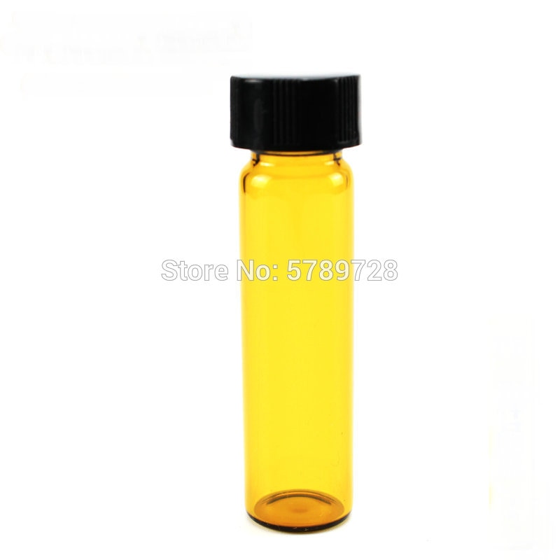 10pcs/lot Brown Glass Sample Bottle,Lab Essential oil bottle with plastic Screwcap PE Pad,Capacity 3/510/15/20/30/40/50ml