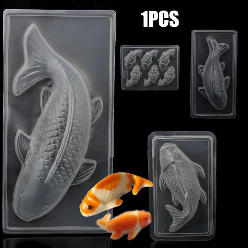 1 stk 3d koi-fisk form plastkage chokolade gelé form diy-sæbe håndlavet sugarcraft form bageforme