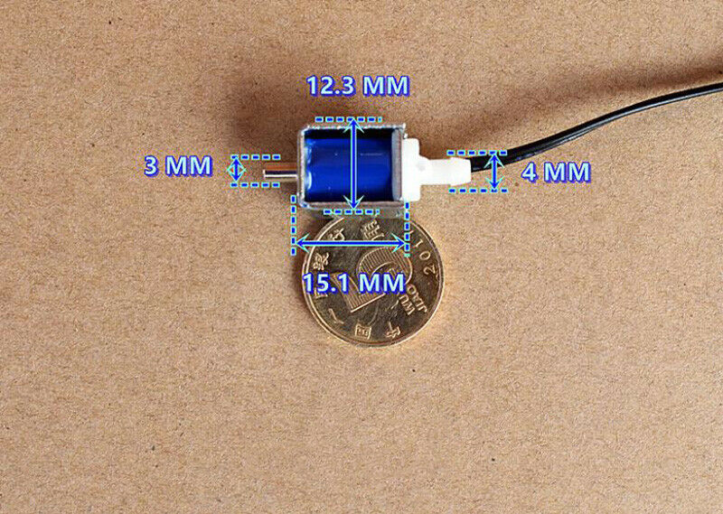 Mikro mini elektrisk magnetventil udstødningsventil normalt åben n/o gasluftventil monitor  dc 3v-5v magnetventil