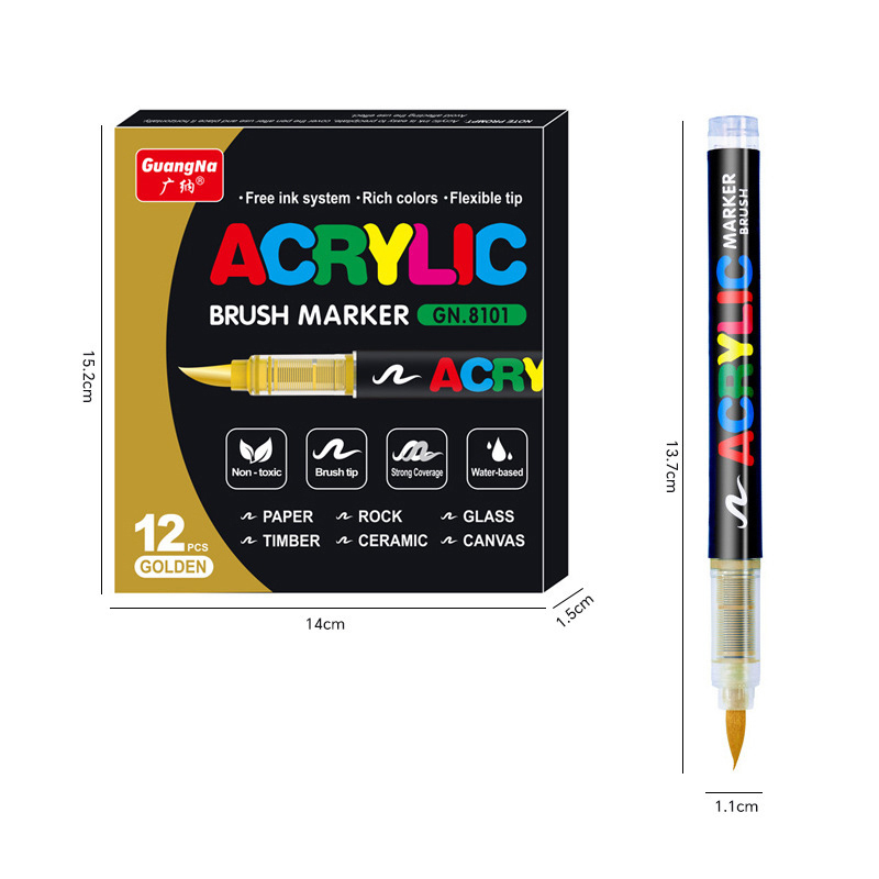 One direct liquid acrylic marker paint brush pen painting stone ceramic glass wood canvas making drawing graffiti coloring pen: Red