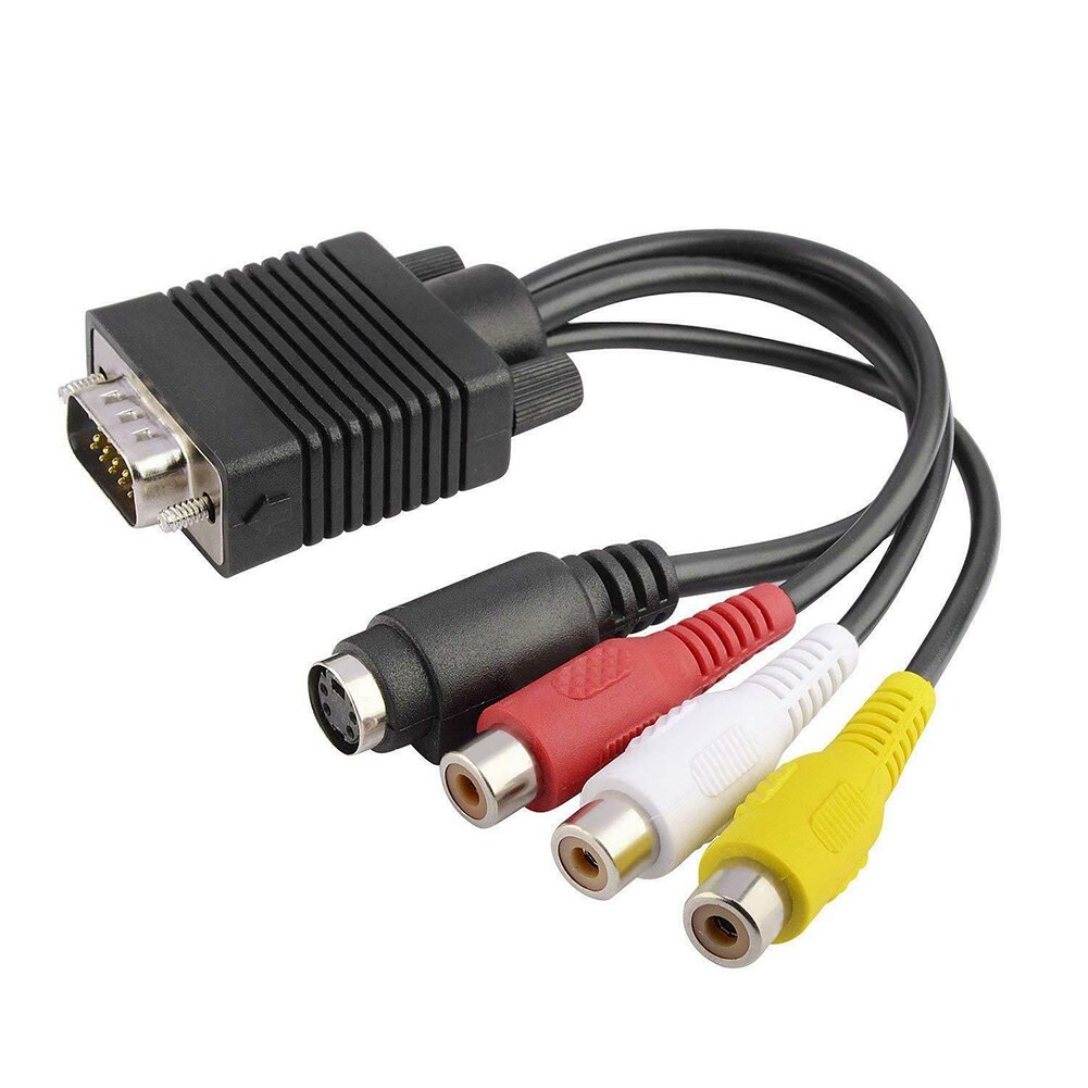 Para VGA a s-video + 3 RCA Cable Adaptador convertidor