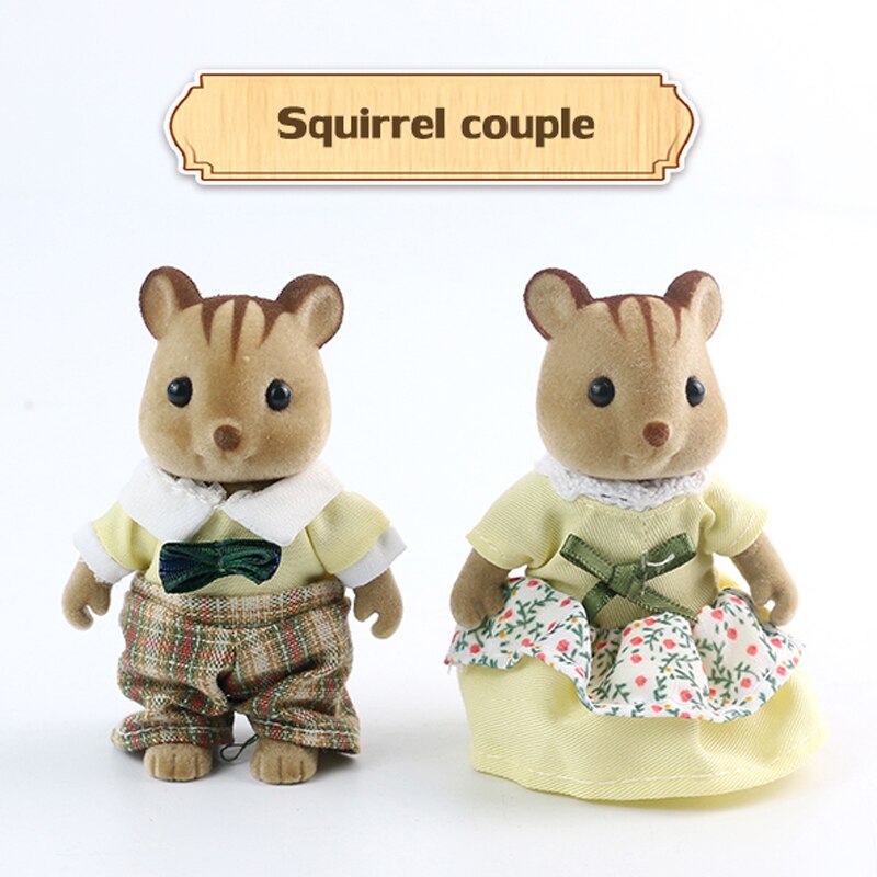 Giocattolo Animale della Foresta Famiglia 1:12 regalo di nozze decorazione Del Coniglio di casa delle bambole in miniatura Mobili In Legno Giochi Di Imitazione Set Per Il regalo Dei Capretti: Squirrel