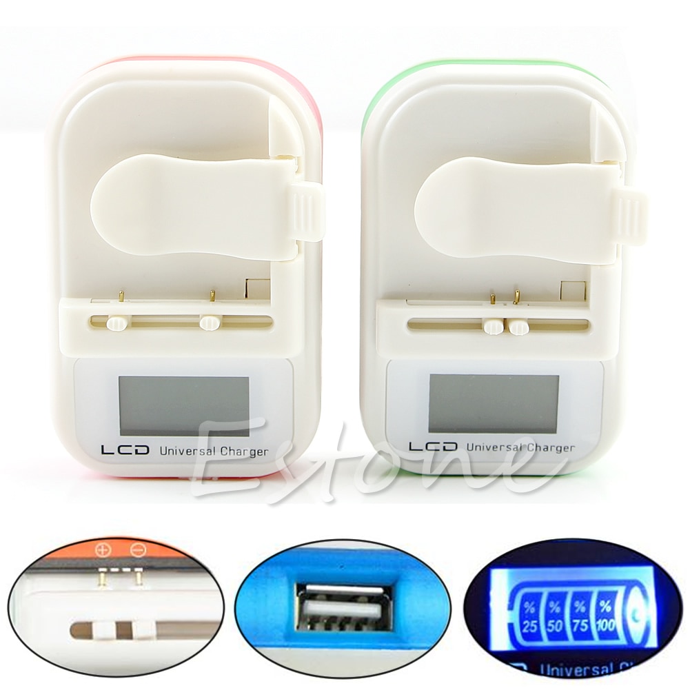 Universal LCD Battery Charger Indicator Screen US Plug For Mobile Cell Phone M5TB