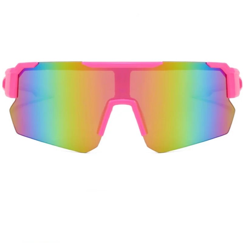Gafas de sol rosas para ciclismo al aire libre para hombres y mujeres, gafas de sol coloridas a prueba de viento y polvo, gafas de montañismo