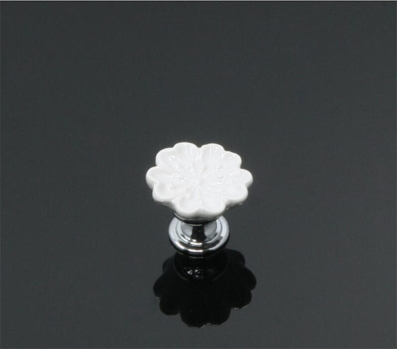 10 stks 32mm Kleurrijke Keramische Bloem Kast Knoppen Deur Handgrepen Kast Lade Kast Meubels Handvat Knoppen: A