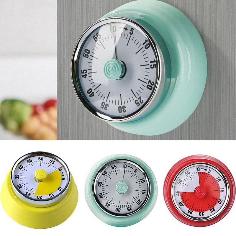 Magnetic Bottom Reminder Count Down Kitchen Timer Dial Cooking Timer Retro Mechanical Clockwork Digit Pointer Portable Clock&7