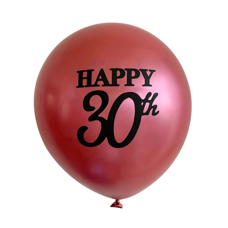 5 stuks 12 inch gouden zwarte metalen latex ballon helium volwassen ballon bedrukt happy 30th verjaardagsfeestje decoraties ballonnen benodigdheden: Roze