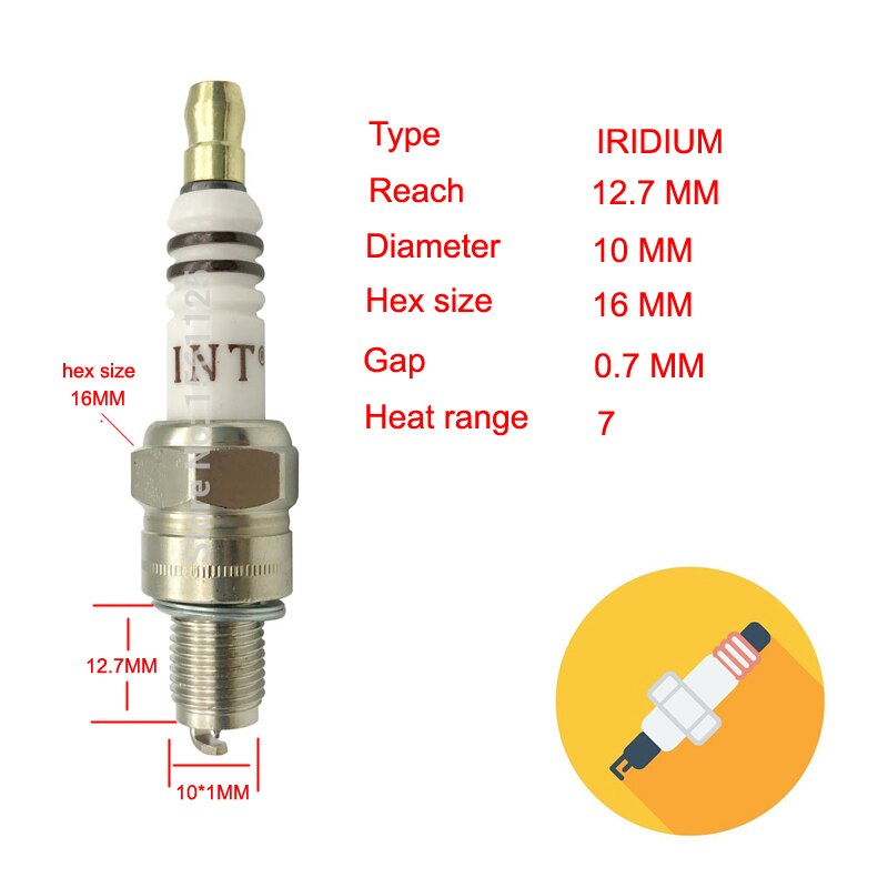 10 Uds Iridium bujía HIX-CR7 C7HS-IR para CR7HIX CR7HSA CR7HVX A7RTC A7TC A6RTC A7TP IU22 IUF22 Z7G BUJIA C90D XL50